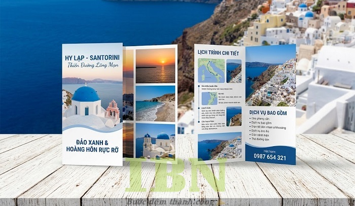 Mẫu tờ rơi quảng cáo tour du lịch Santorini - Hy Lạp