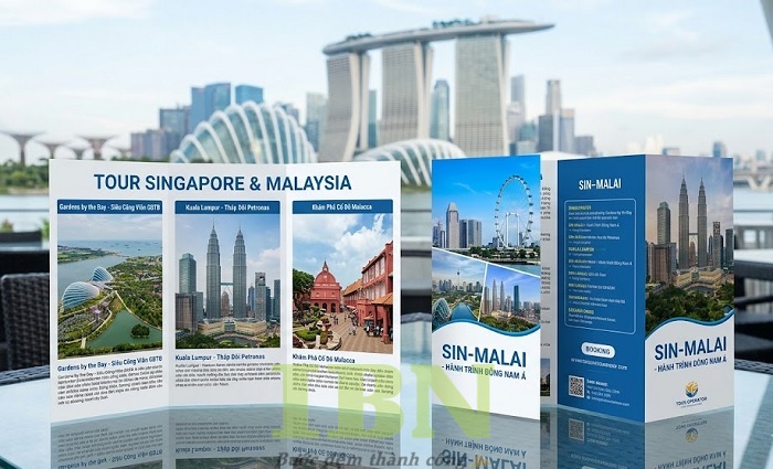 Mẫu tờ rơi quảng cáo tour du lịch Singapore - Malaysia