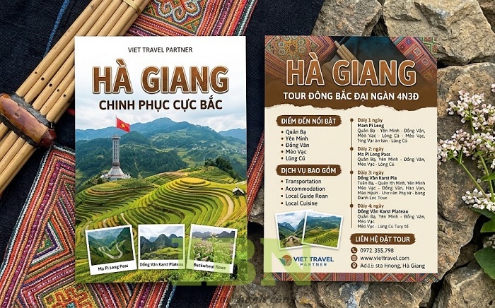 Mẫu tờ rơi du lịch Hà Giang