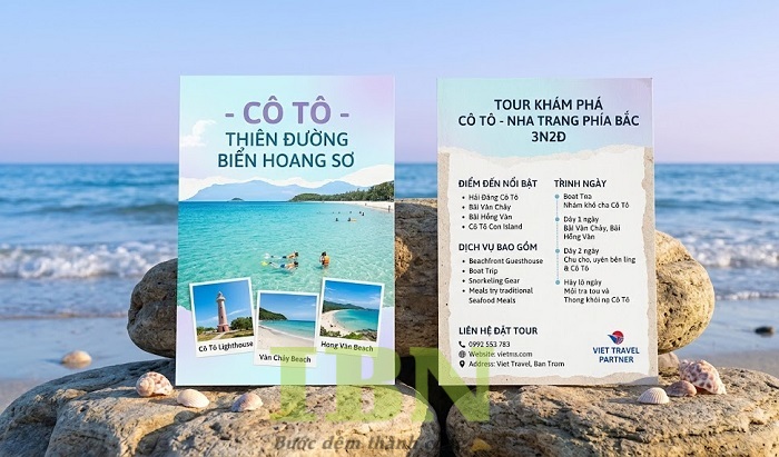 Mẫu tờ rơi du lịch biển đảo Cô Tô