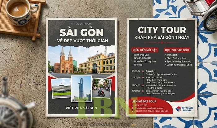 Mẫu tờ rơi các địa điểm du lịch Sài Gòn - Việt Nam