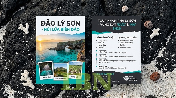 Mẫu tờ rơi quảng cáo du lịch đảo Lý Sơn