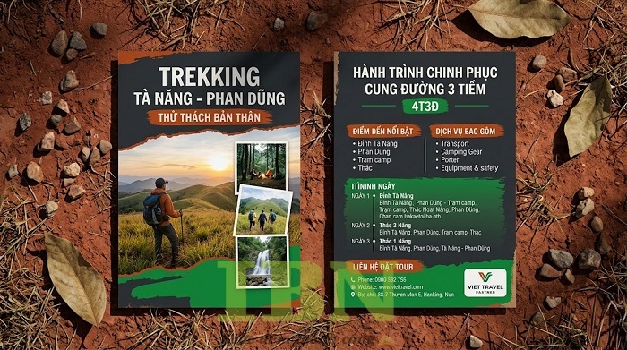 Mẫu tờ rơi quảng cáo tour trekking Tà Năng - Phan Dũng