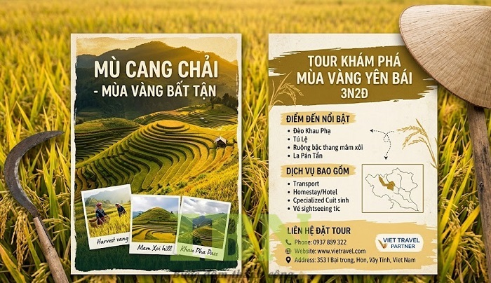 Mẫu tờ rơi du lịch Việt Nam - Mù Cang Chải