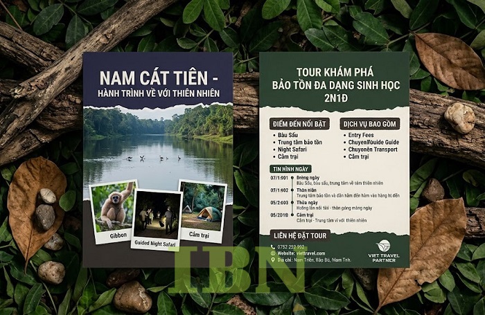 Mẫu tờ rơi quảng cáo tour du lịch khám phá rừng Nam Cát Tiên