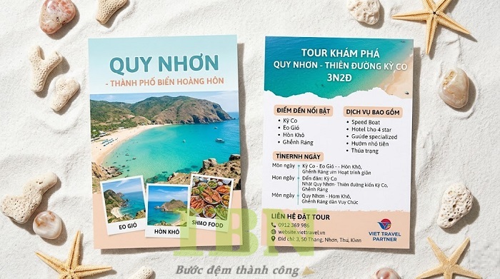 Mẫu tờ rơi quảng cáo tour du lịch Quy Nhơn