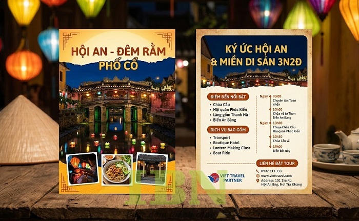 Mẫu tờ rơi quảng cáo du lịch Hội An - Việt Nam