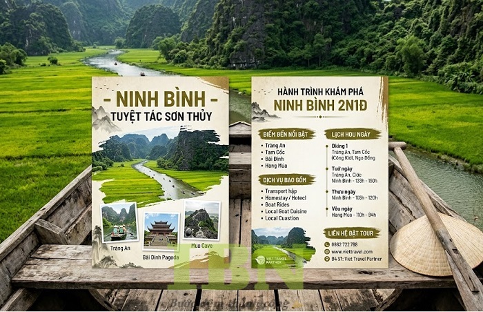 Mẫu tờ rơi quảng cáo du lịch Ninh Bình- Việt Nam