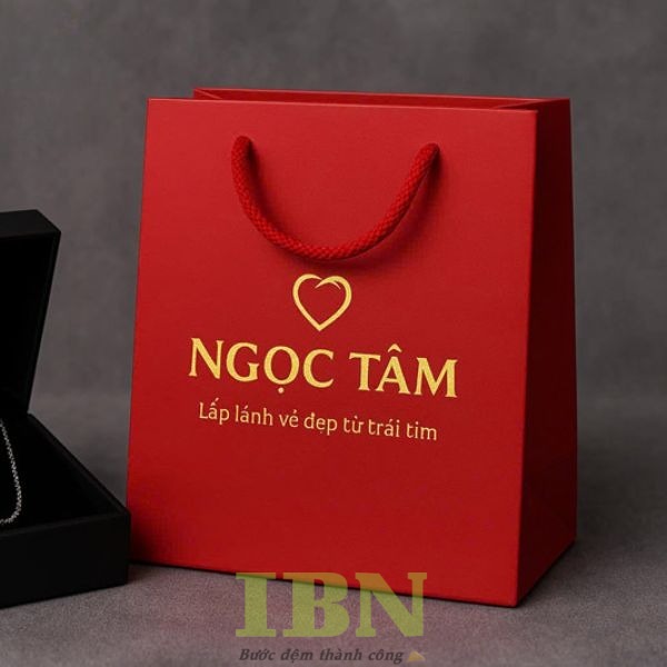 Mẫu túi giấy tiệm vàng cứng cáp, sang trọng