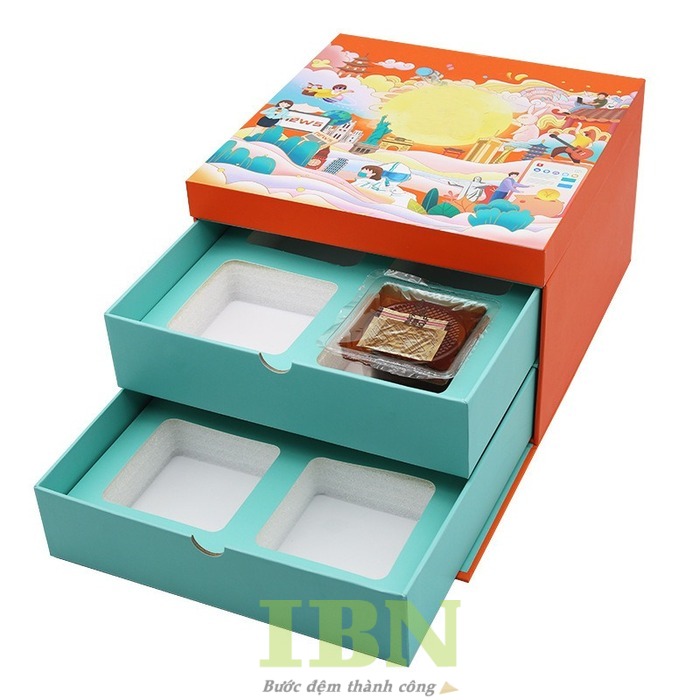 Hộp Bánh Trung Thu Hai Tầng 27 Các kiểu dáng hộp bánh trung thu hai tầng phổ biến