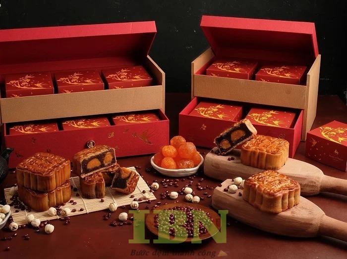 Hộp Bánh Trung Thu Hai Tầng 49 In Bảo Ngọc, đơn vị sản xuất hộp bánh trung thu hai tầng uy tín tại TPHCM