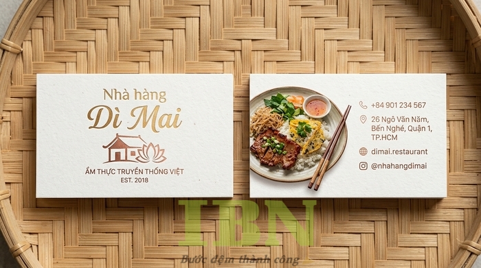 Mẫu card visit nhà hàng Dì Mai