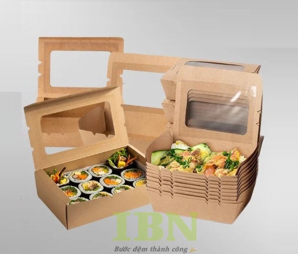Mẫu hộp đựng kimbap bằng giấy kraft