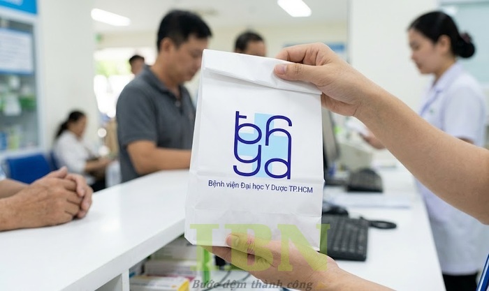 Mẫu túi giấy đựng thuốc bệnh biện Đại học Y Dược TPHCM