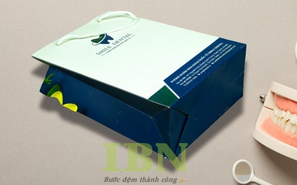 Mẫu túi cho phòng khám nha khoa bằng giấy ivory
