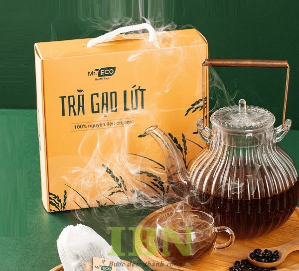 Mẫu hộp đựng trà gạo lứt có quai xách tiện lợi