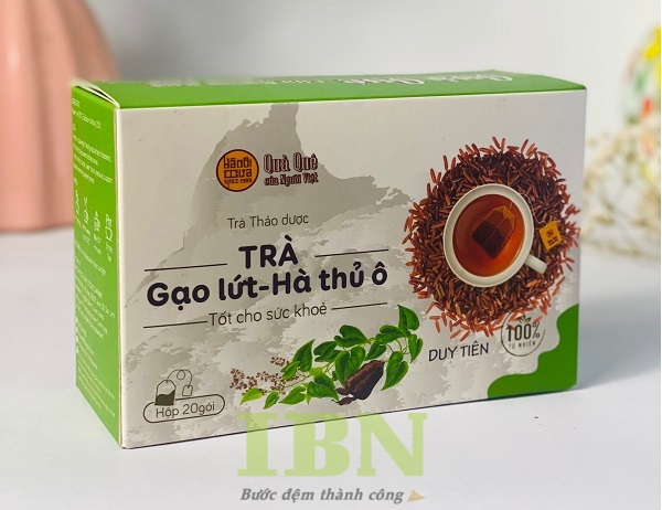 Mẫu hộp giấy đựng trà gạo lứt - Hà thủ ô