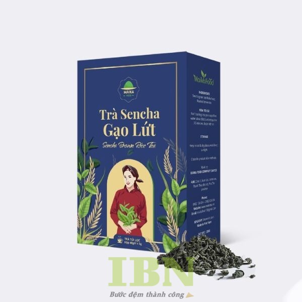 Mẫu hộp giấy đựng trà gạo lứt cao cấp