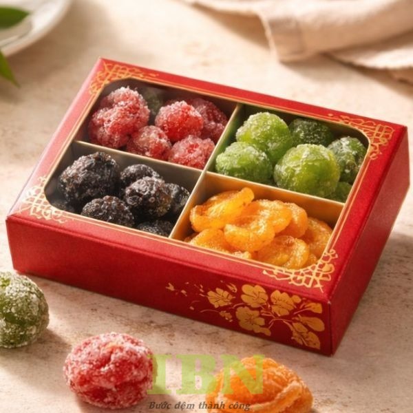 Mẫu hộp giấy ô mai có cửa sổ