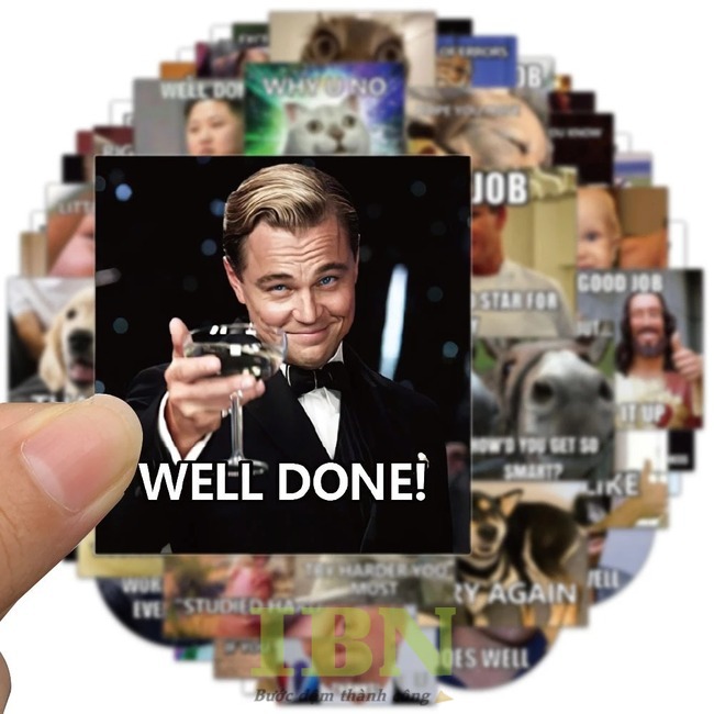 Mẫu sticker well done hài hước