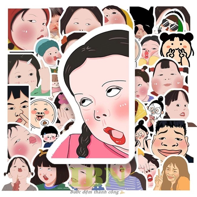 Mẫu sticker biểu cảm hài hước, tinh nghịch