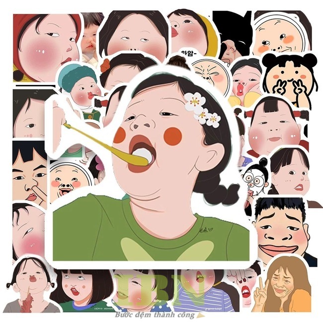Mẫu sticker hài hước, biểu cảm cute