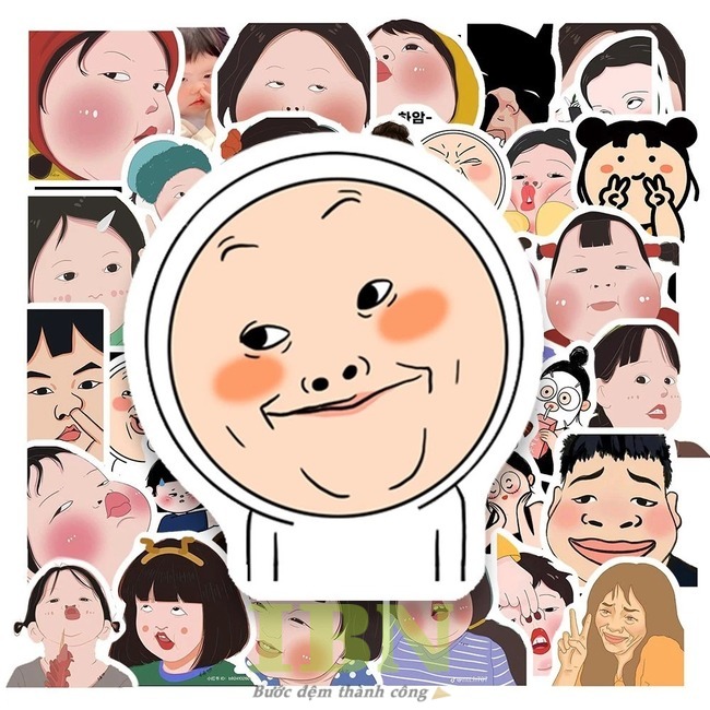 Mẫu sticker biểu cảm hài hước, đáng yêu