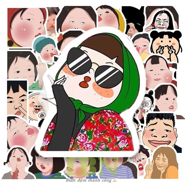 Mẫu sticker hài hước, xinh yêu