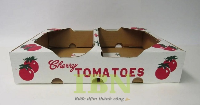Mẫu thùng giấy carton đựng cà chua không nắp