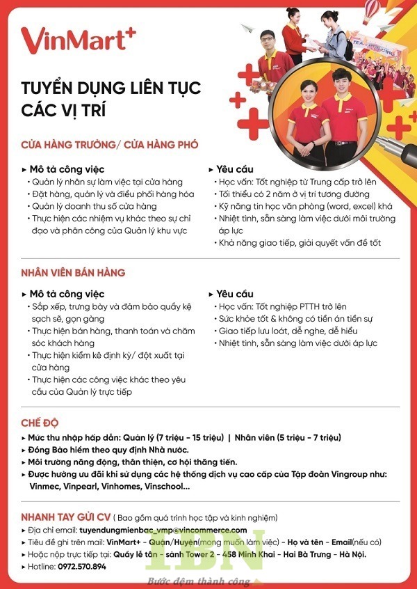 Mẫu tờ rơi tuyển dụng nhân viên bán hàng siêu thị