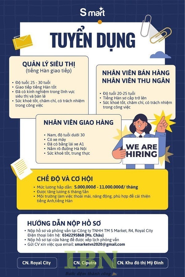 Mẫu tờ rơi tuyển dụng nhân viên bán hàng