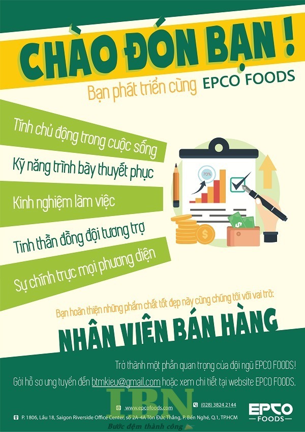 Mẫu tờ rơi tuyển dụng nhân viên bán hàng thiết kế đơn giản