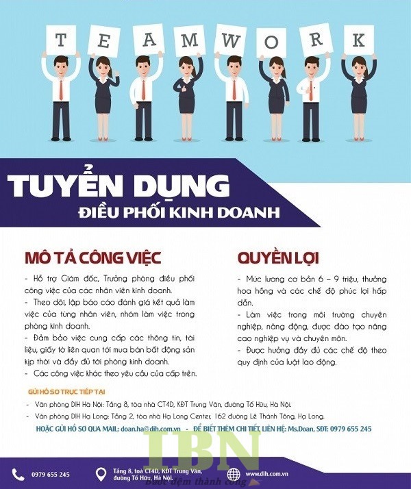 Mẫu tờ rơi tuyển dụng nhân viên điều phối kinh doanh