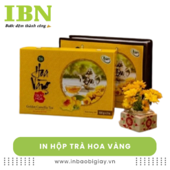 In hộp trà hoa vàng