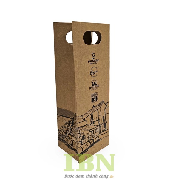 Mẫu túi giấy kraft khoét quai dáng đứng, thiết kế độc đáo