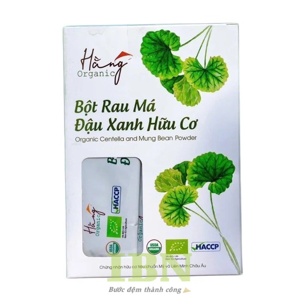 Mẫu hộp giấy đựng bột rau má đậu xanh hữu cơ