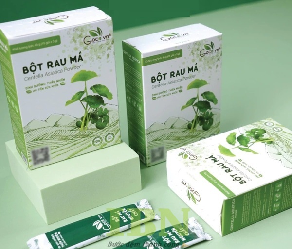 Mẫu hộp giấy đựng bột rau má đẹp
