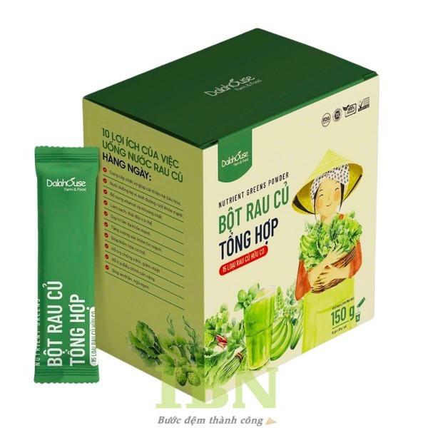 Mẫu hộp đựng bột rau má bằng giấy ivory