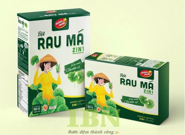 Mẫu hộp đựng bột rau má thiết kế bắt mắt