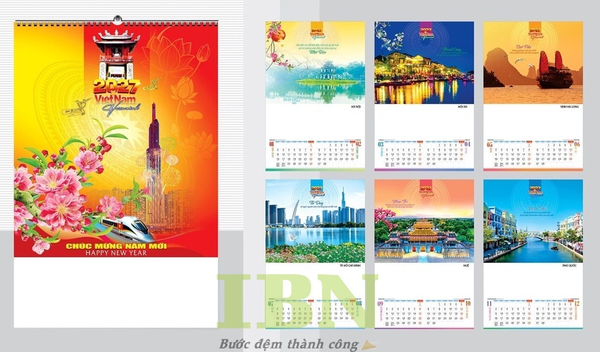 In lịch treo tường đẹp, uy tín, giá rẻ tại In Bảo Ngọc