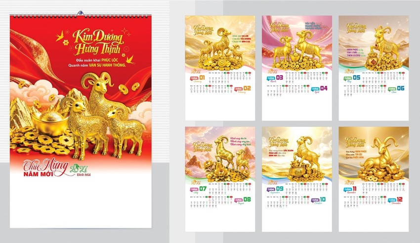 Phân loại lịch treo tường 2027
