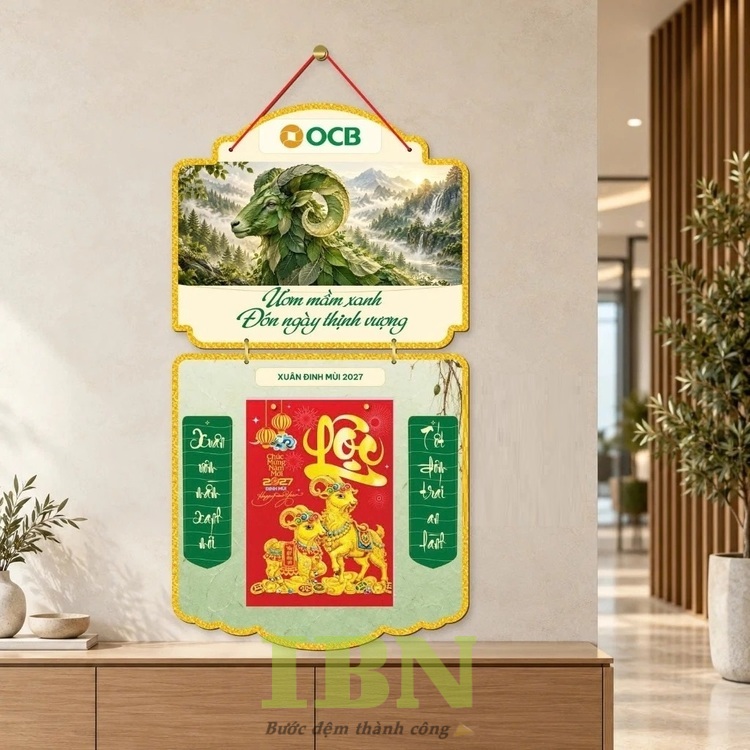 Mẫu lịch ngân hàng OCB Tết Đinh Mùi 2027