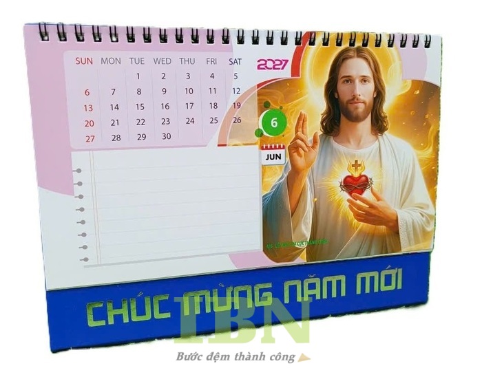 Mẫu lịch Tết Công giáo - lịch để bàn năm 2027