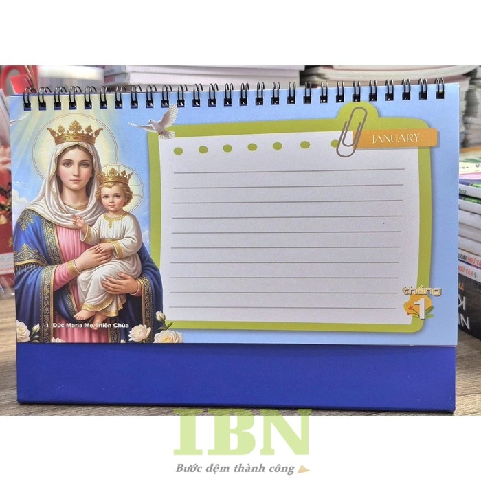Mẫu lịch Tết Công giáo - lịch để bàn có tích hợp note
