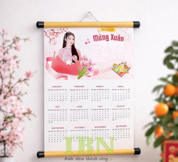 Mẫu lịch treo tường 1 tờ thiết kế đẹp