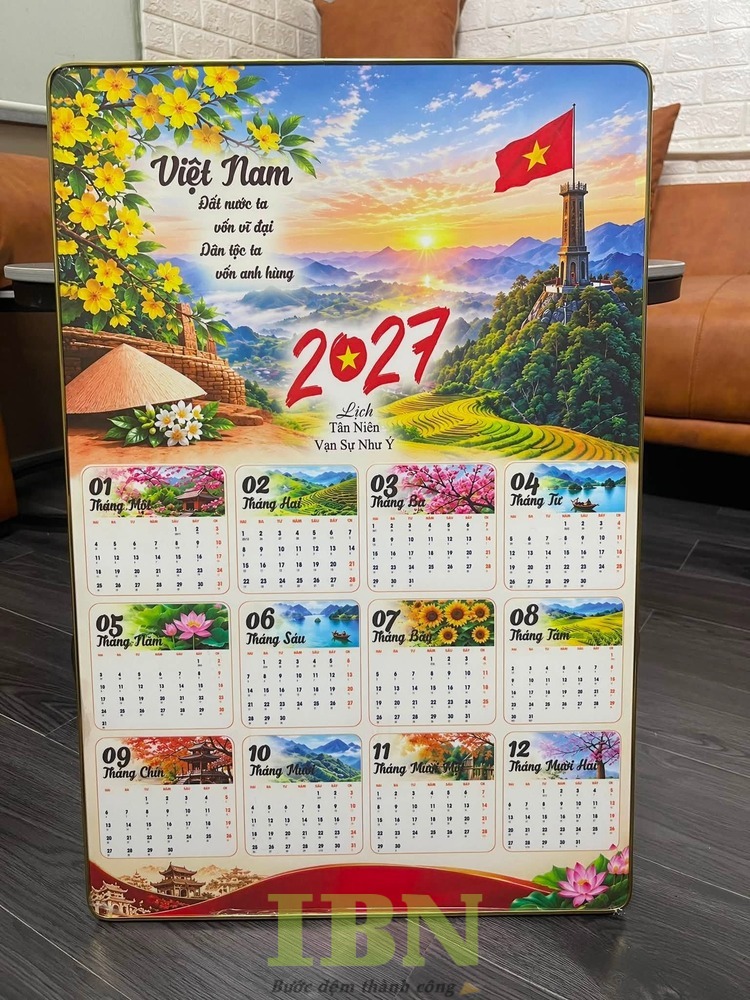 Mẫu lịch treo tường 1 tờ phong cảnh Việt Nam