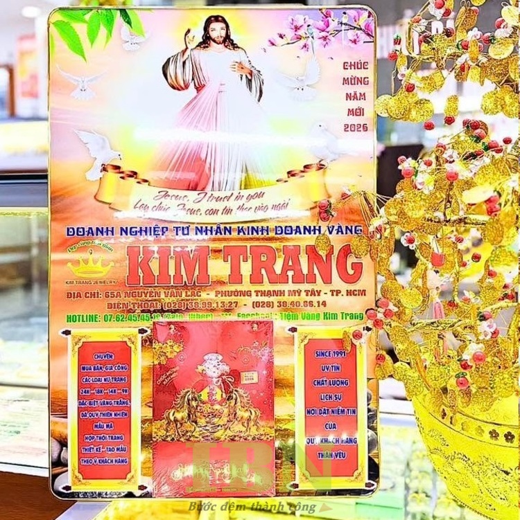 Mẫu lịch tiệm vàng in hình Chúa