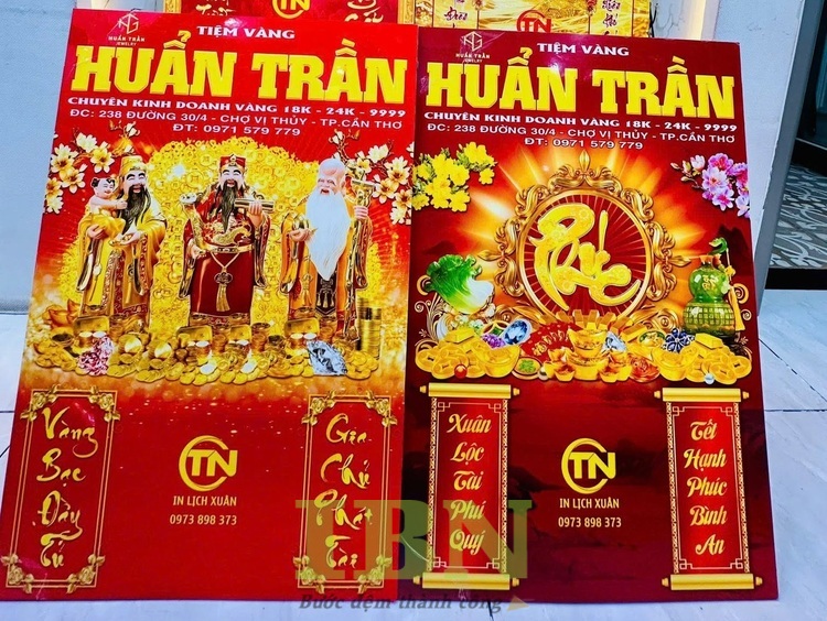 Mẫu lịch tiệm vàng thiết kế sang trọng