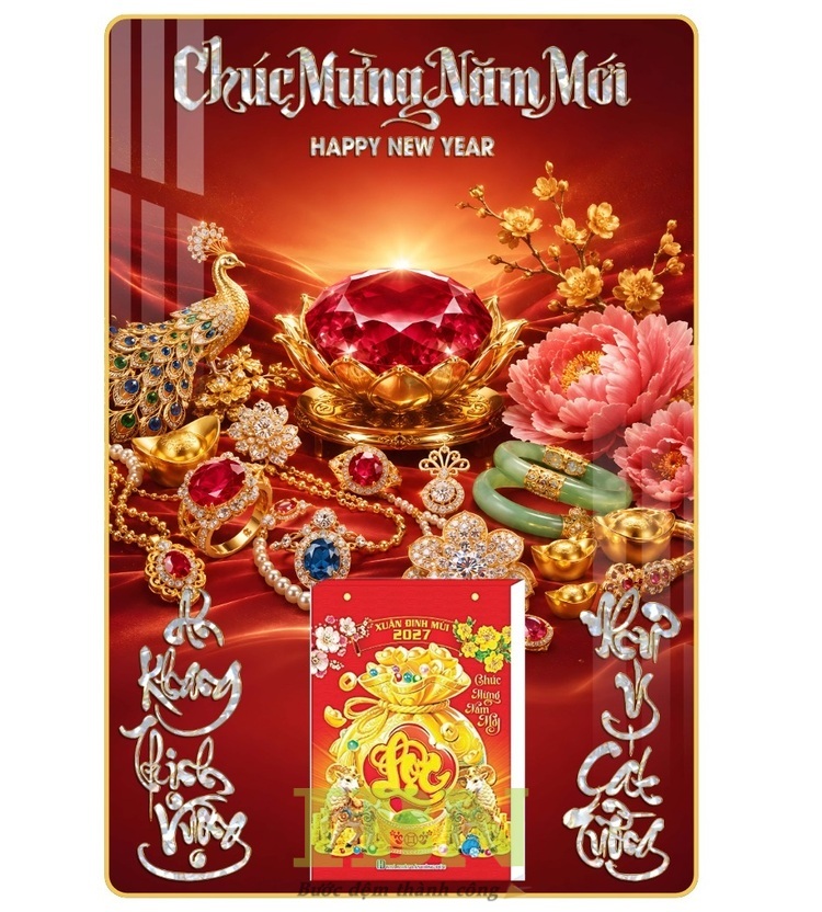 Mẫu lịch tiệm vàng đẹp, tinh tế cho mùa Tết 2027