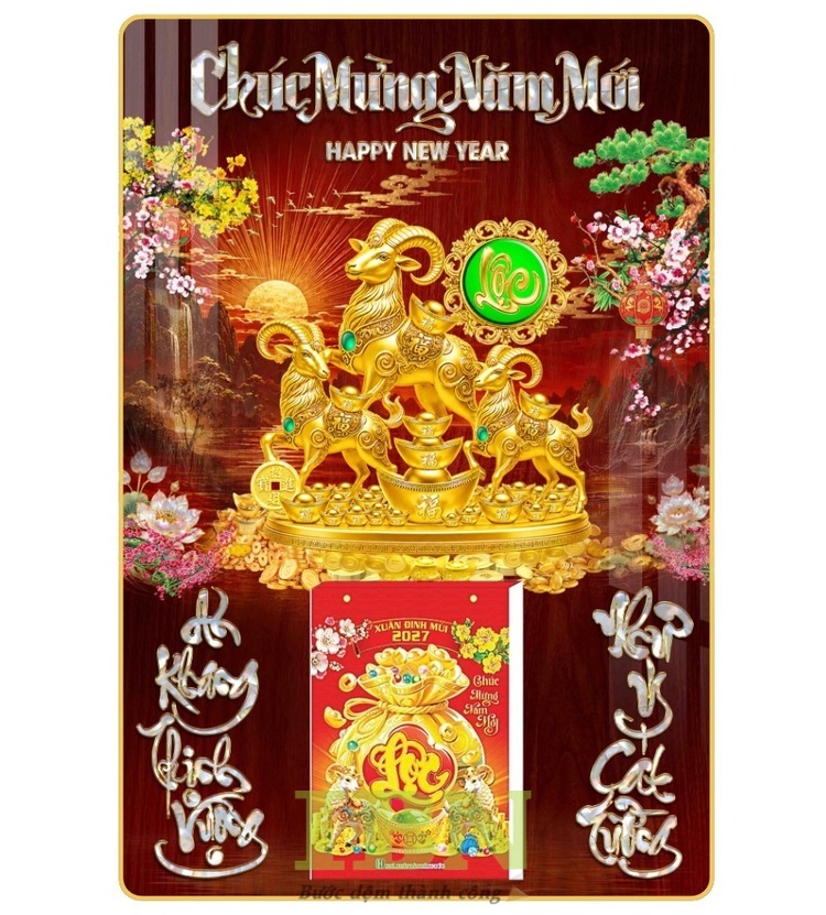 Mẫu lịch tiệm vàng năm Đinh Mùi 2027